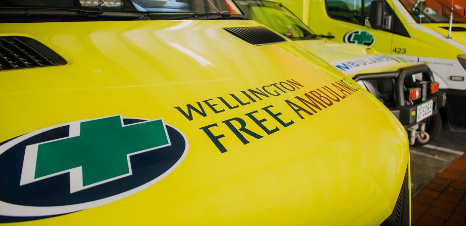 Close up of a Wellington Free ambulance bonnet