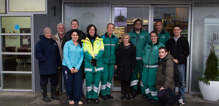 Staff with Richard Emery on his last day.