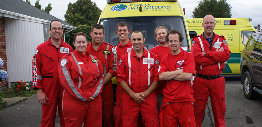 Derek, left, and other from Wellington Free Ambulance