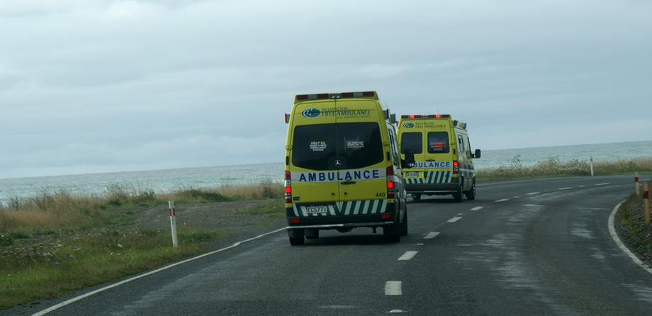 Wellington Free Ambulance driving to Christchurch