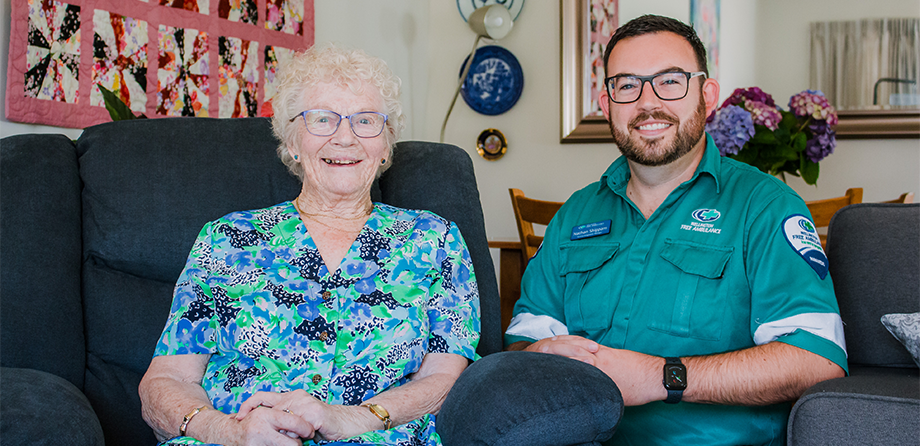 Kapiti resident Lesley (left) was the 100th patient to get emergency treatment close to home thanks to the ED diversion service launched last year.