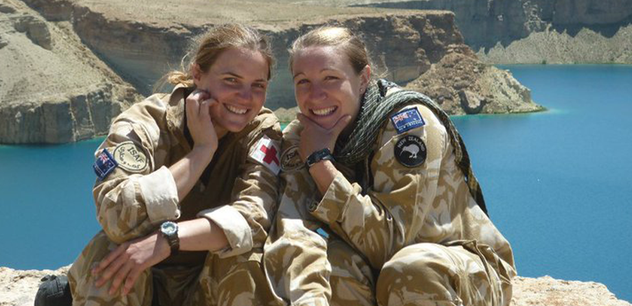 A photo of Leanne and Genna, when she was in the New Zealand Army