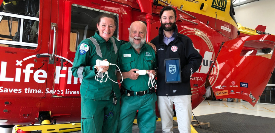 Flight Paramedic Hannah Latta with colleagues