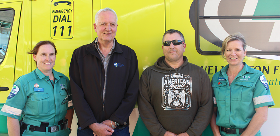 Paramedics with cardiac arrest survivor